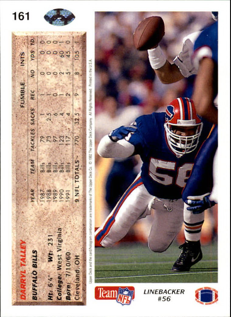 A2086- 1992 Upper Deck Football #s 1-250 +Rookies -You Pick- 15+ FREE US SHIP