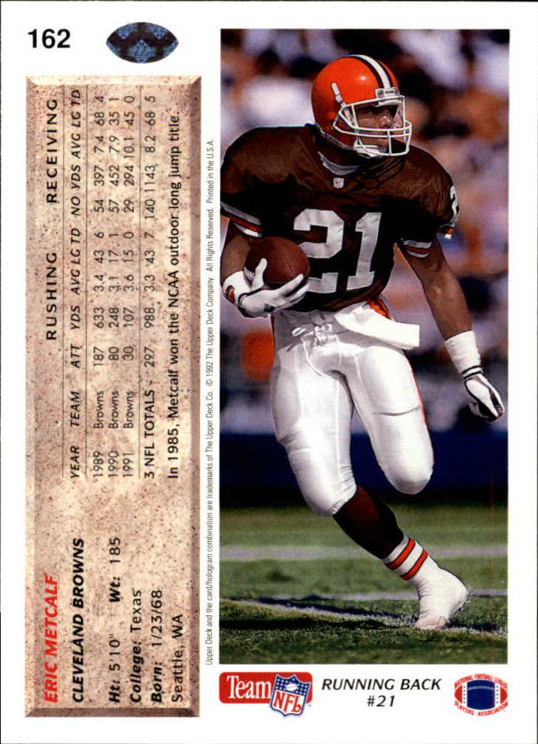 A2086- 1992 Upper Deck Football #s 1-250 +Rookies -You Pick- 15+ FREE US SHIP