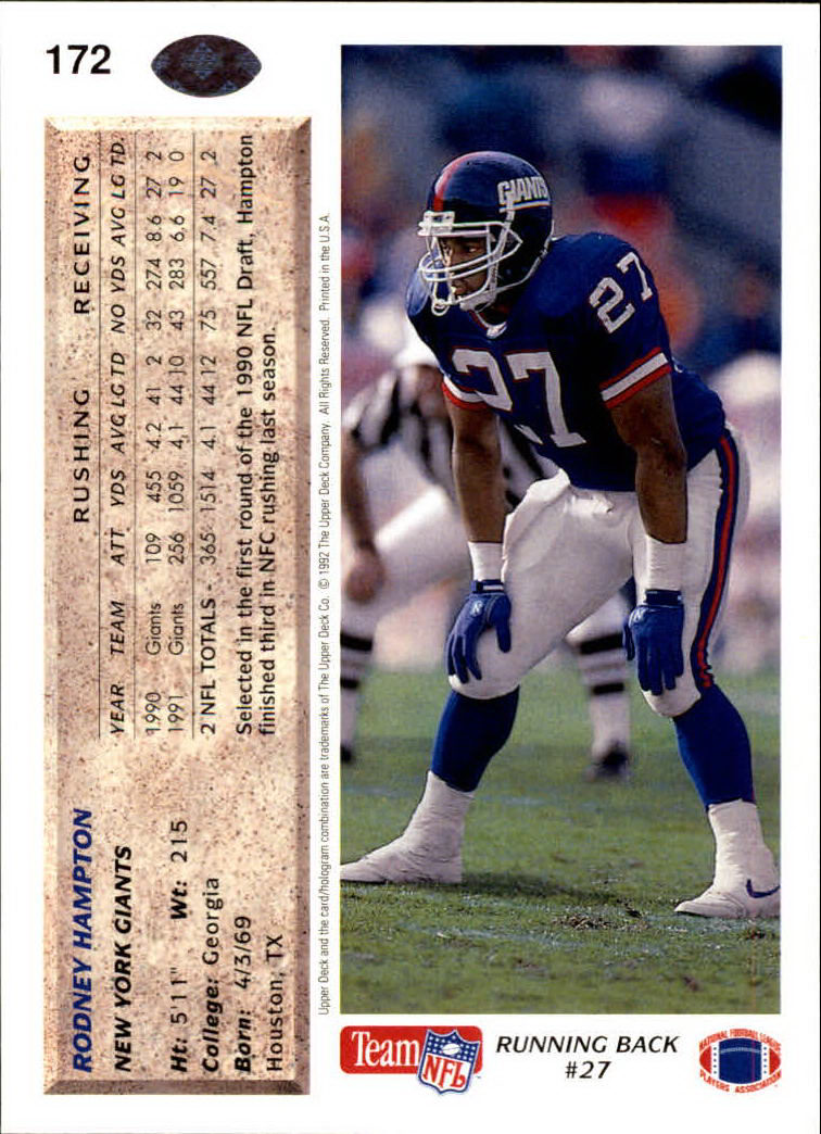 A2086- 1992 Upper Deck Football #s 1-250 +Rookies -You Pick- 15+ FREE US SHIP