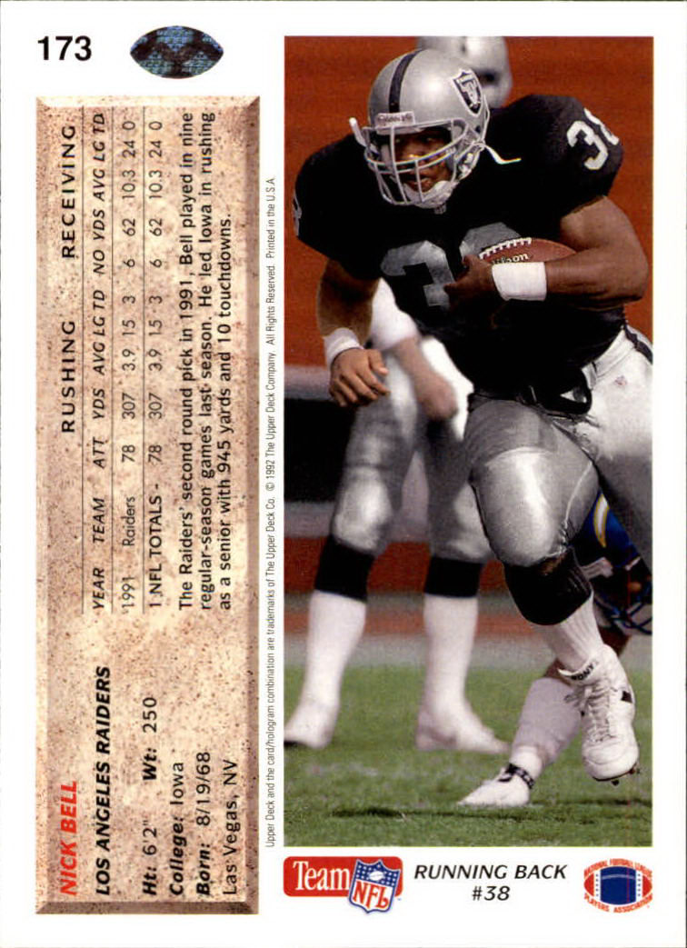 A2086- 1992 Upper Deck Football #s 1-250 +Rookies -You Pick- 15+ FREE US SHIP