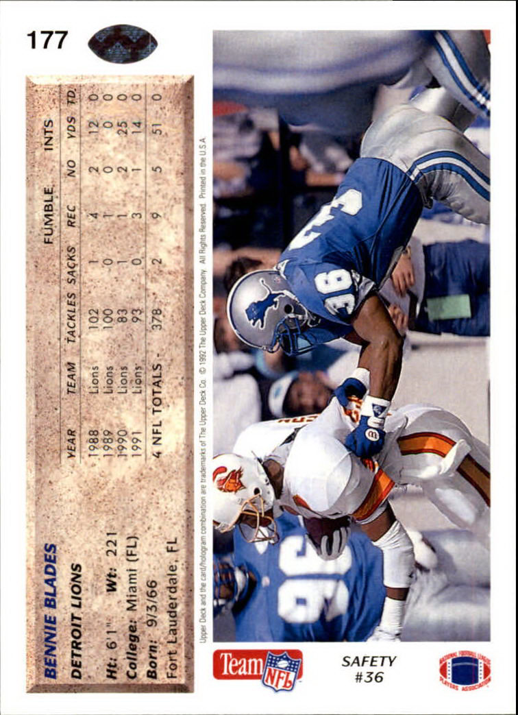 A2086- 1992 Upper Deck Football #s 1-250 +Rookies -You Pick- 15+ FREE US SHIP