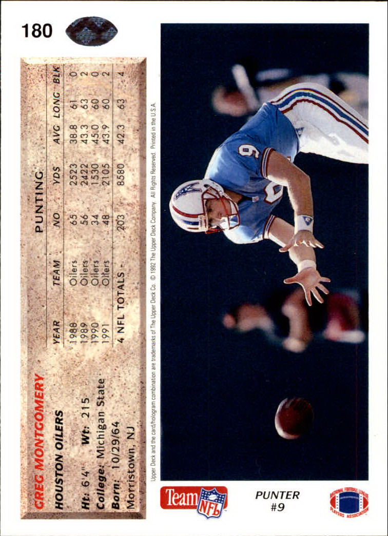 A2086- 1992 Upper Deck Football #s 1-250 +Rookies -You Pick- 15+ FREE US SHIP