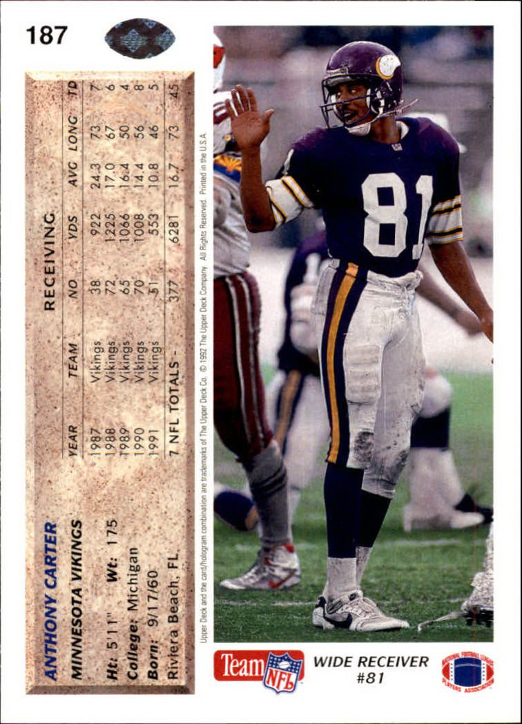 A2086- 1992 Upper Deck Football #s 1-250 +Rookies -You Pick- 15+ FREE US SHIP