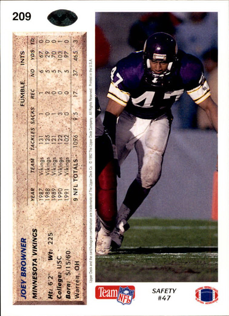 A2086- 1992 Upper Deck Football #s 1-250 +Rookies -You Pick- 15+ FREE US SHIP