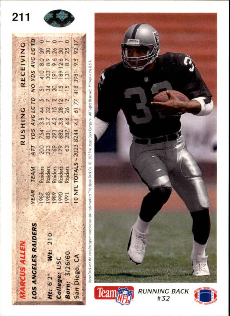 A2086- 1992 Upper Deck Football #s 1-250 +Rookies -You Pick- 15+ FREE US SHIP