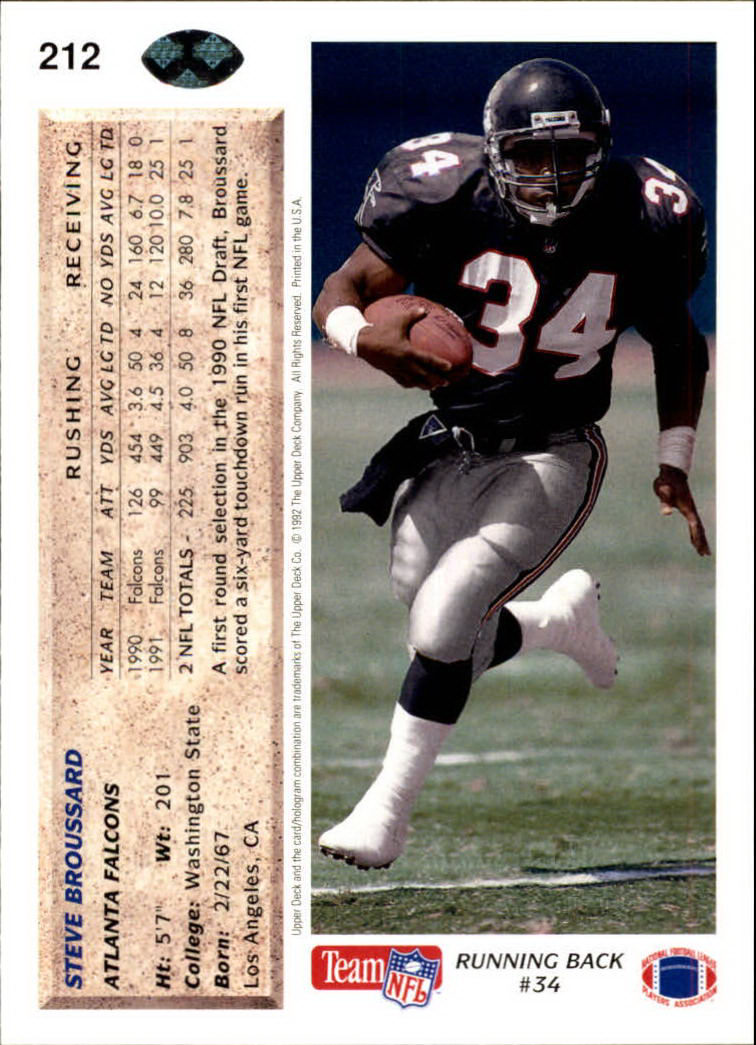 A2086- 1992 Upper Deck Football #s 1-250 +Rookies -You Pick- 15+ FREE US SHIP