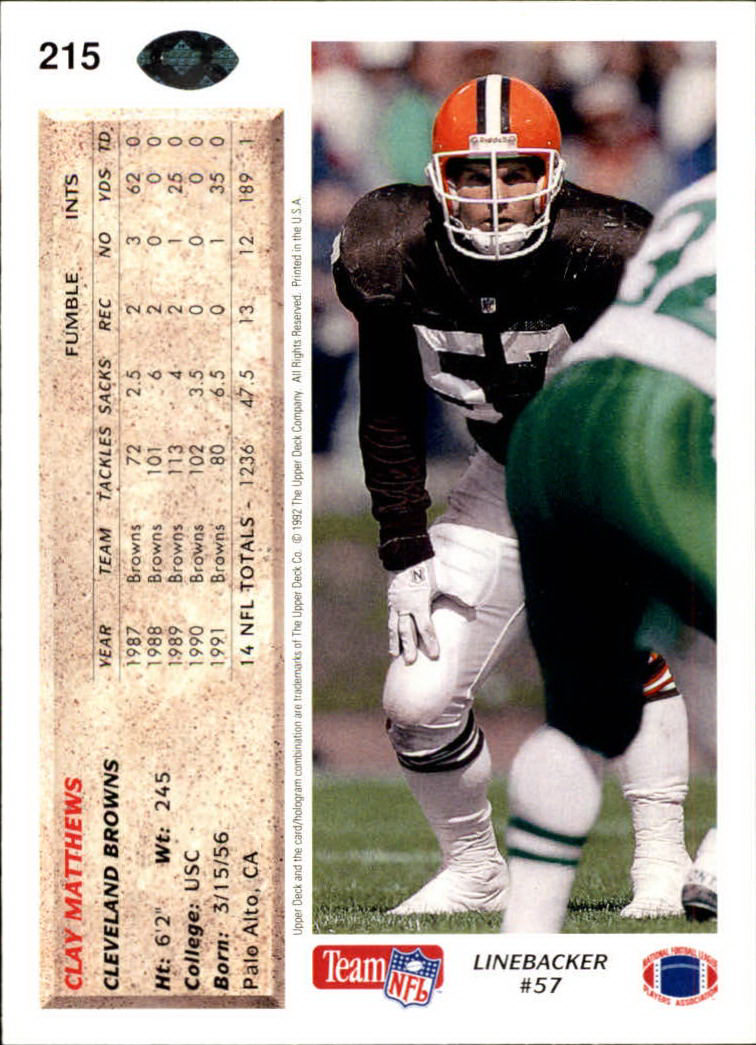 A2086- 1992 Upper Deck Football #s 1-250 +Rookies -You Pick- 15+ FREE US SHIP