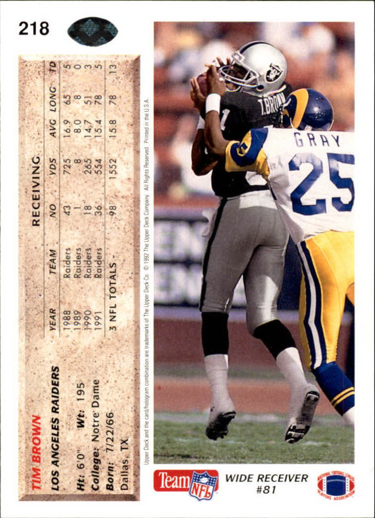 A2086- 1992 Upper Deck Football #s 1-250 +Rookies -You Pick- 15+ FREE US SHIP