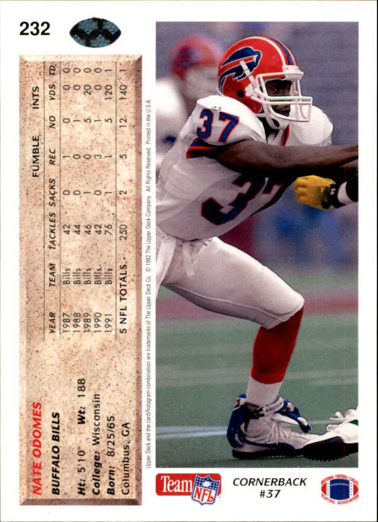 A2086- 1992 Upper Deck Football #s 1-250 +Rookies -You Pick- 15+ FREE US SHIP