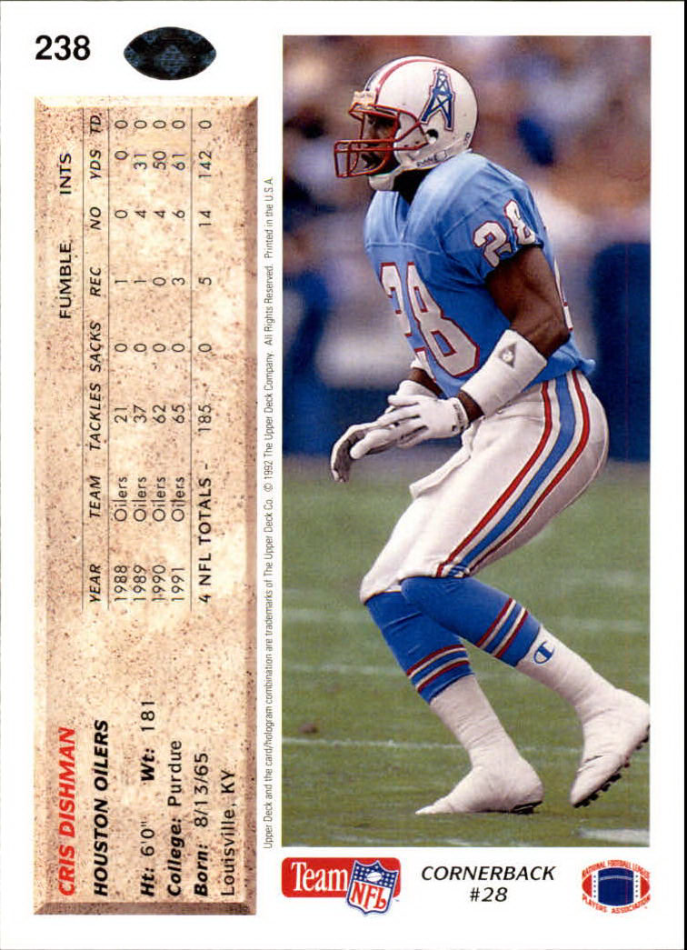 A2086- 1992 Upper Deck Football #s 1-250 +Rookies -You Pick- 15+ FREE US SHIP