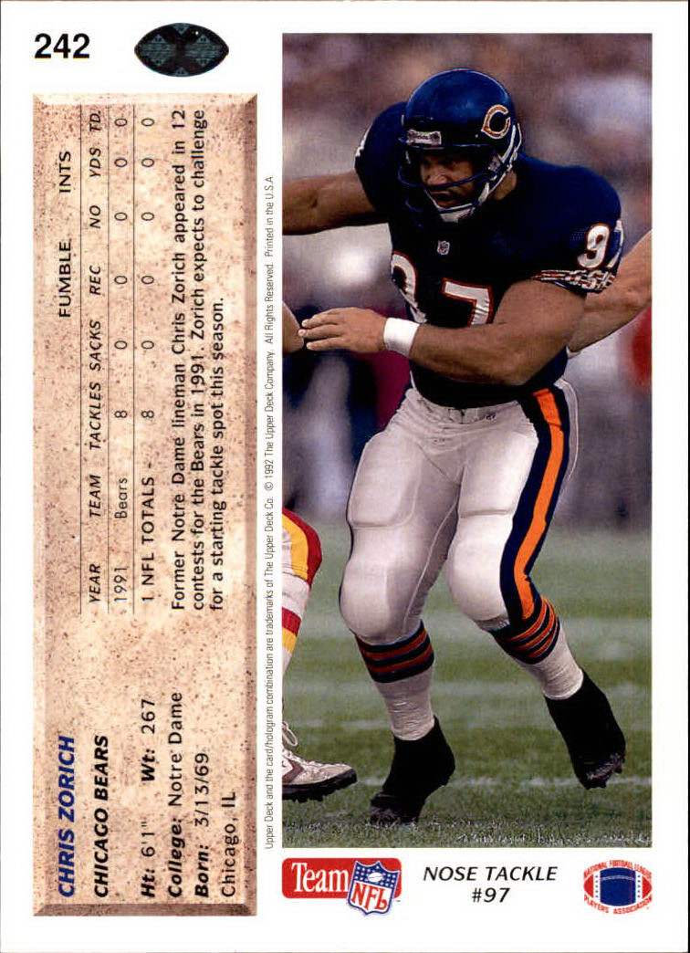 A2086- 1992 Upper Deck Football #s 1-250 +Rookies -You Pick- 15+ FREE US SHIP