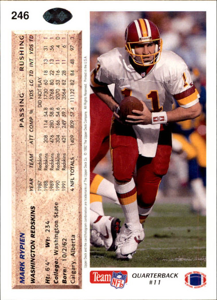 A2086- 1992 Upper Deck Football #s 1-250 +Rookies -You Pick- 15+ FREE US SHIP