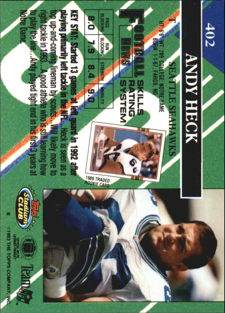 1993 TOPPS STADIUM CLUB EDDIE ANDERSON #424 LOS ANGELES RAIDERS