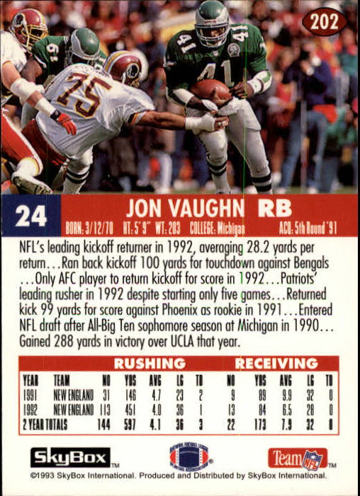 vaisikahema November 22, 1992 Eagles -vs- Giants Giants Stadium Eagles 47  -vs- Giants 34 