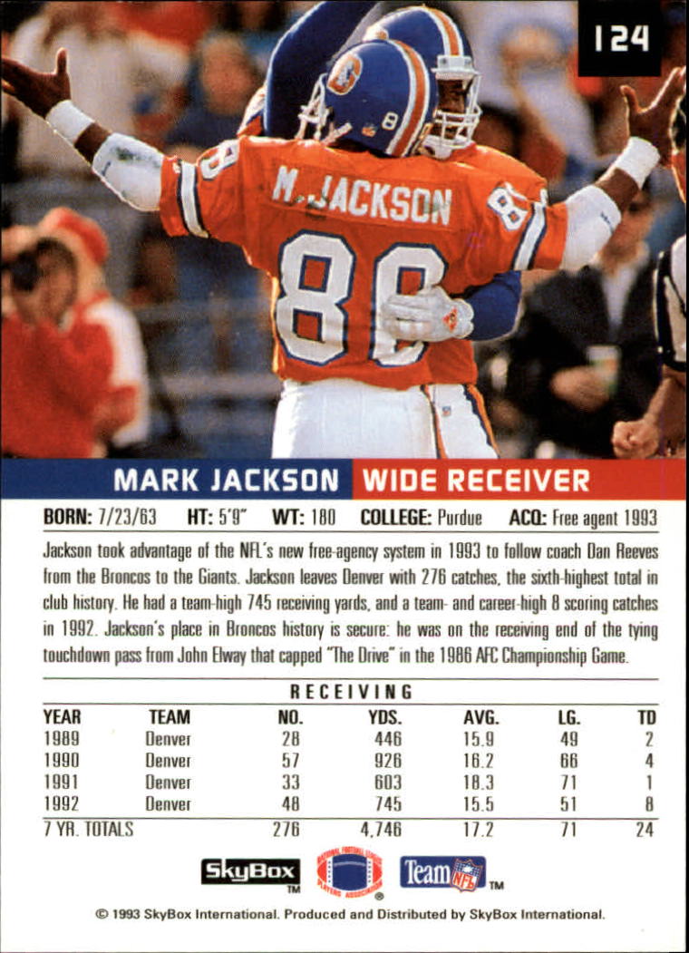 1993 SkyBox Premium Football Card Pick