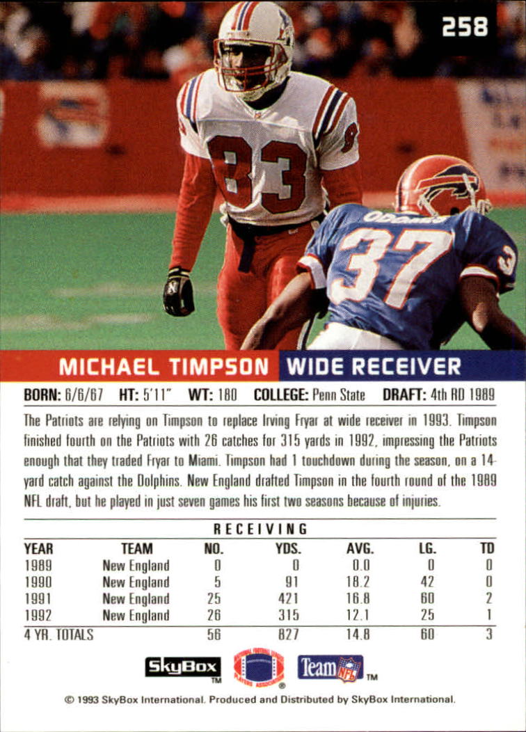 1993 SkyBox Premium Football Card Pick