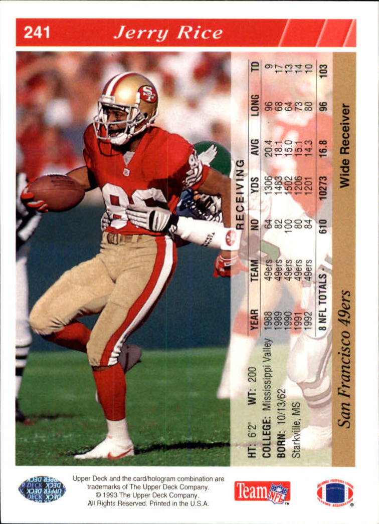 1993 Upper Deck Football "Main Set" Cards #1 to #250 Rookies and Veterans - Picture 481 of 499