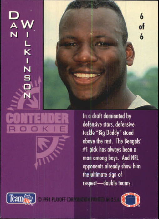 Tarjetas insertadas de fútbol americano Playoff Contenders 1994 "Rookie Contenders" - Imagen 8 de 9