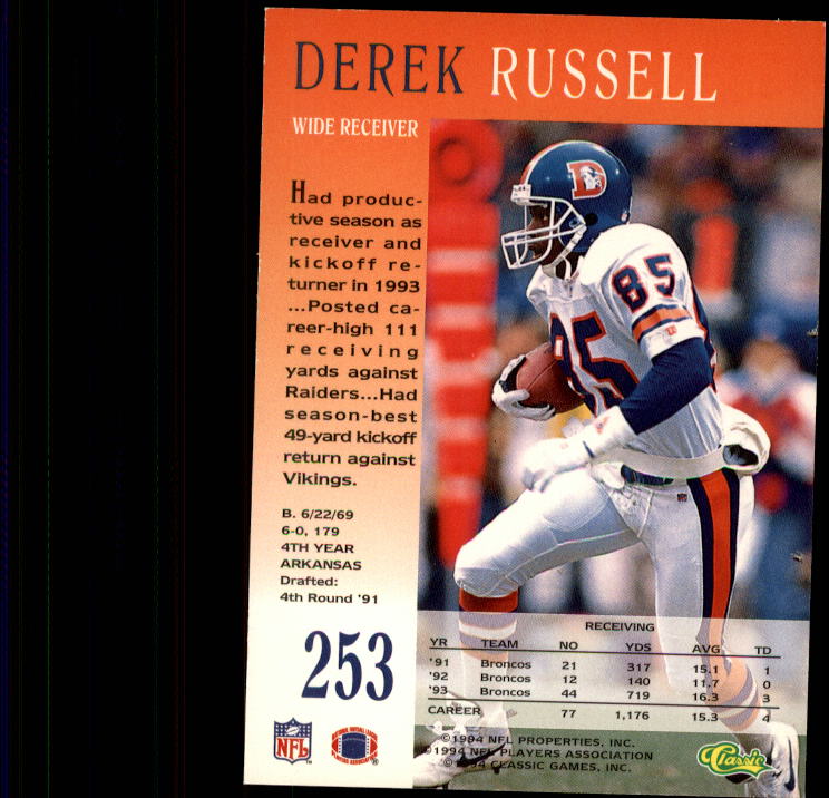 A6477- 1994 Pro Line Live Football Cards 251-405 -You Pick- 15+ FREE US SHIP