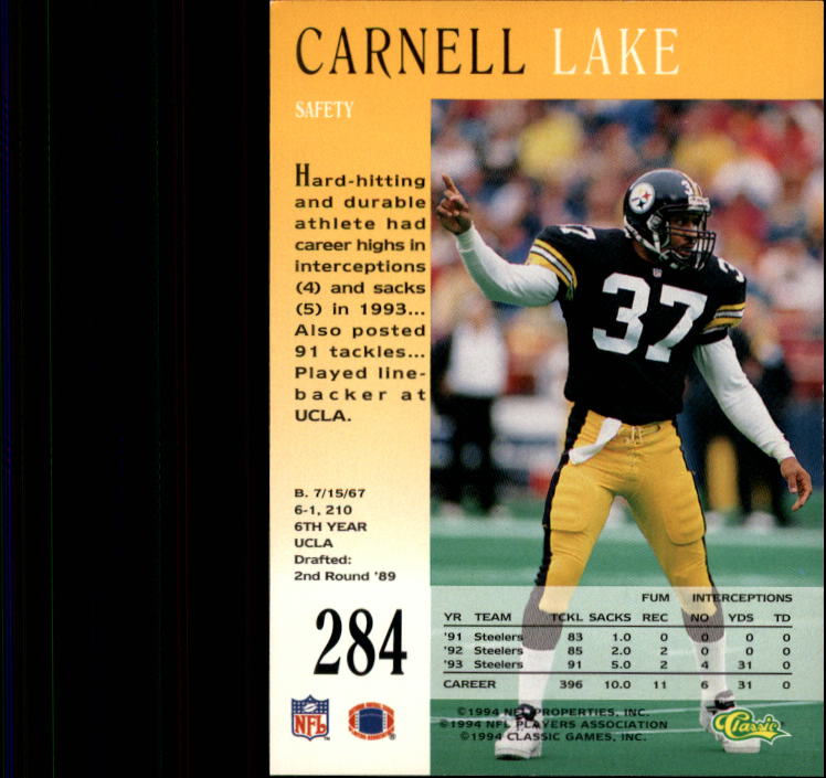 A6477- 1994 Pro Line Live Football Cards 251-405 -You Pick- 15+ FREE US SHIP