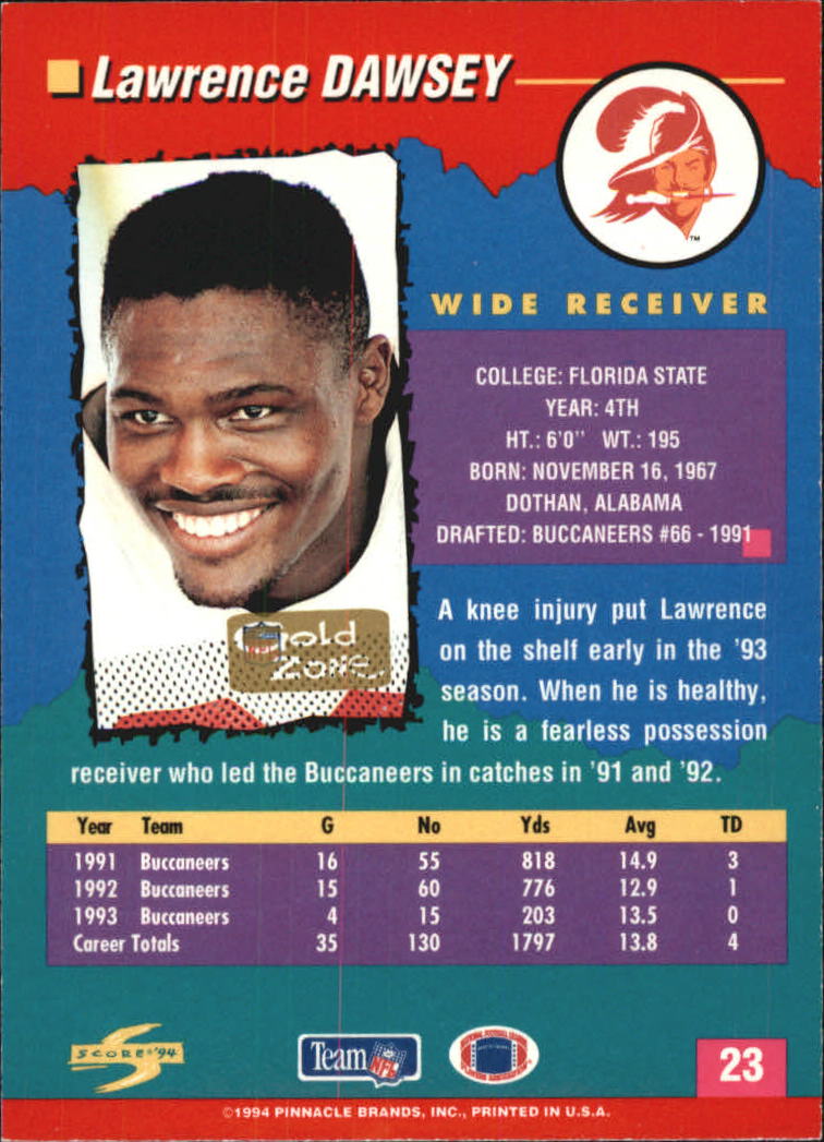 1994 Score Football "Gold Zone" Parallel Cards - Picture 19 of 189