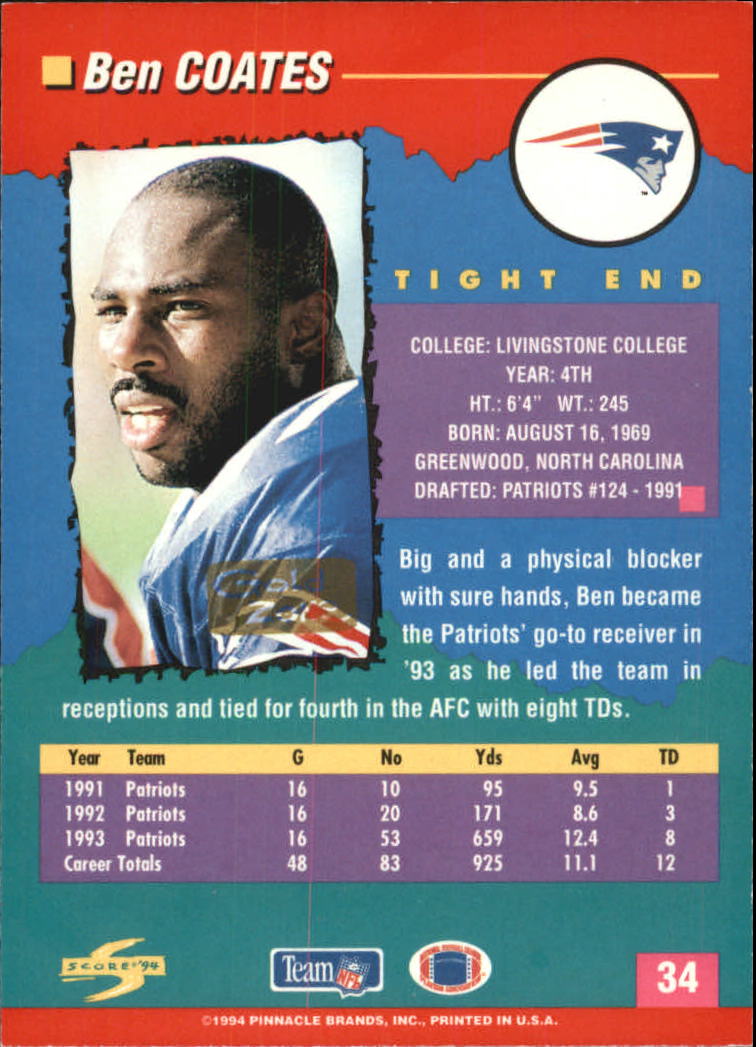 1994 Score Football "Gold Zone" Parallel Cards - Picture 27 of 189