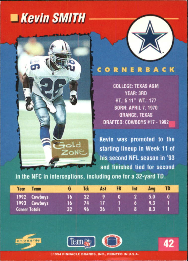 1994 Score Football "Gold Zone" Parallel Cards - Picture 33 of 189