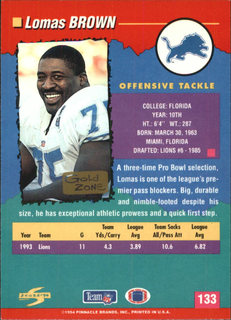 1994 Score Football "Gold Zone" Parallel Cards - Picture 83 of 189
