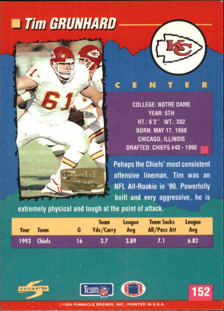 1994 Score Football "Gold Zone" Parallel Cards - Picture 93 of 189