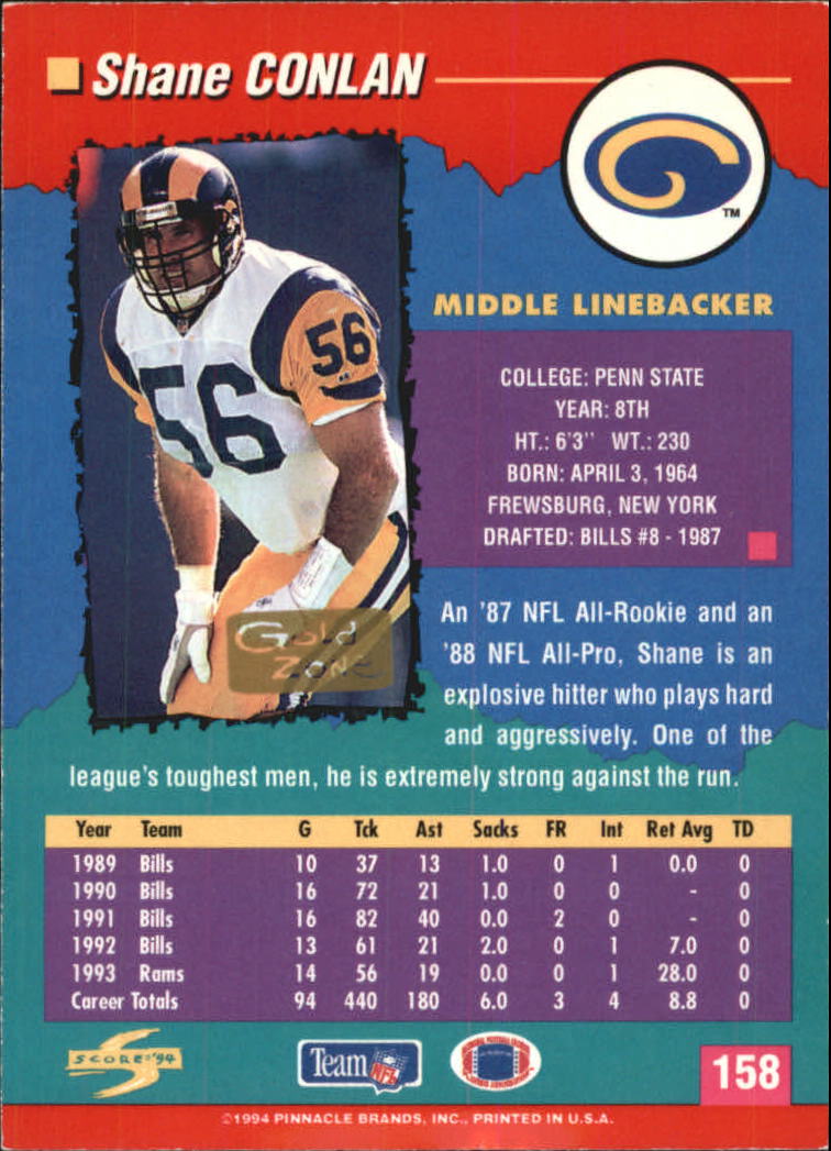 1994 Score Football "Gold Zone" Parallel Cards - Picture 97 of 189