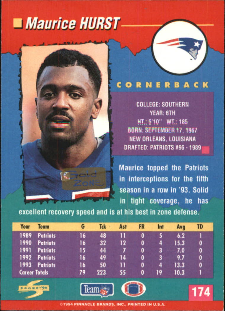 1994 Score Football "Gold Zone" Parallel Cards - Picture 111 of 189