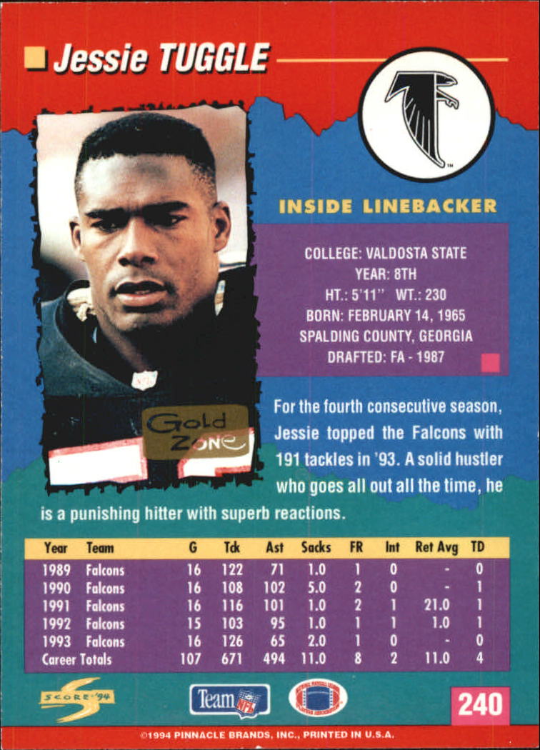 1994 Score Football "Gold Zone" Parallel Cards - Picture 141 of 189