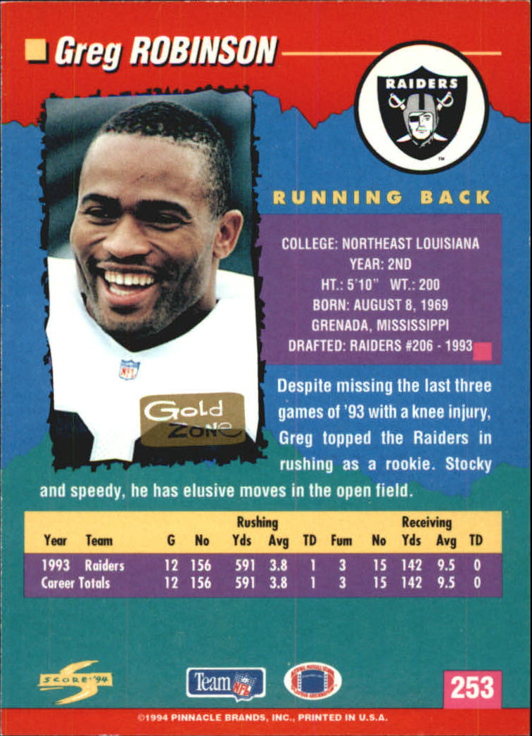 1994 Score Football "Gold Zone" Parallel Cards - Picture 147 of 189