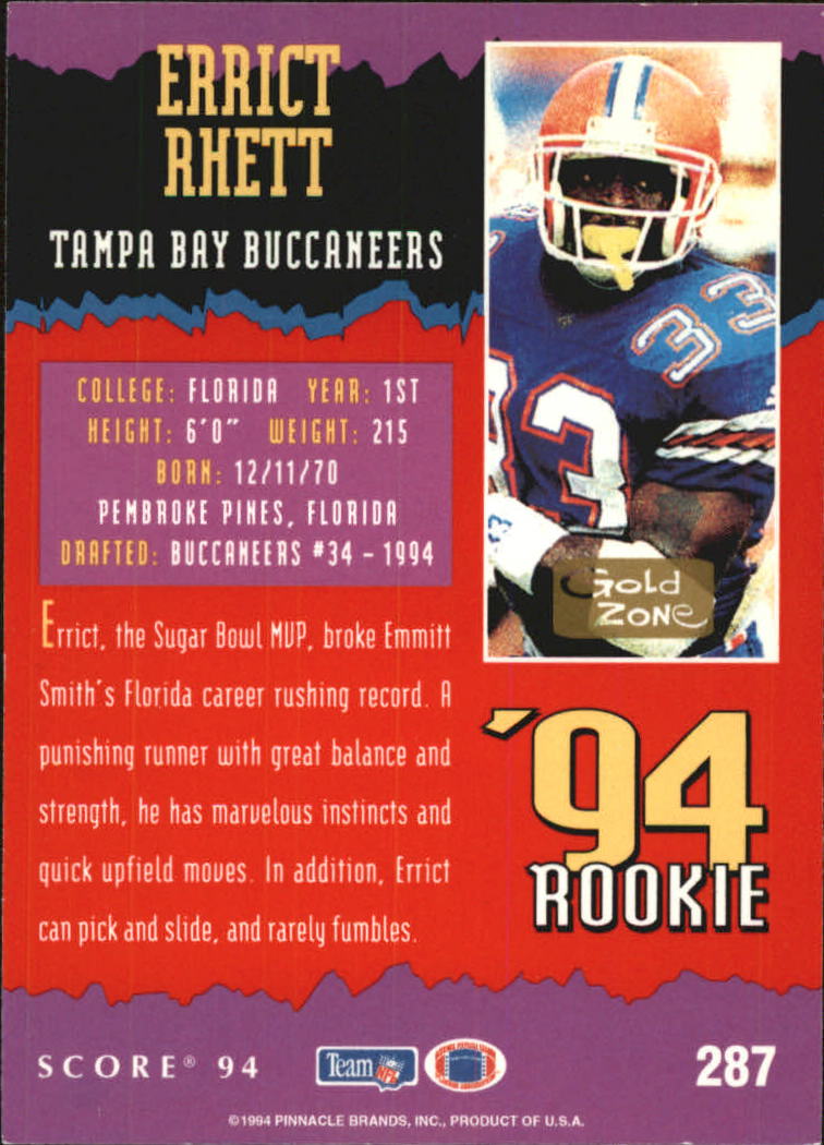 1994 Score Football "Gold Zone" Parallel Cards - Picture 159 of 189