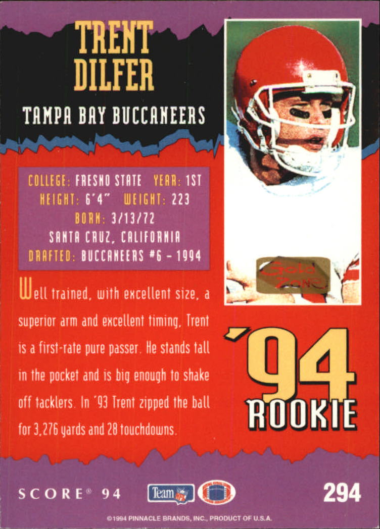 1994 Score Football "Gold Zone" Parallel Cards - Picture 163 of 189