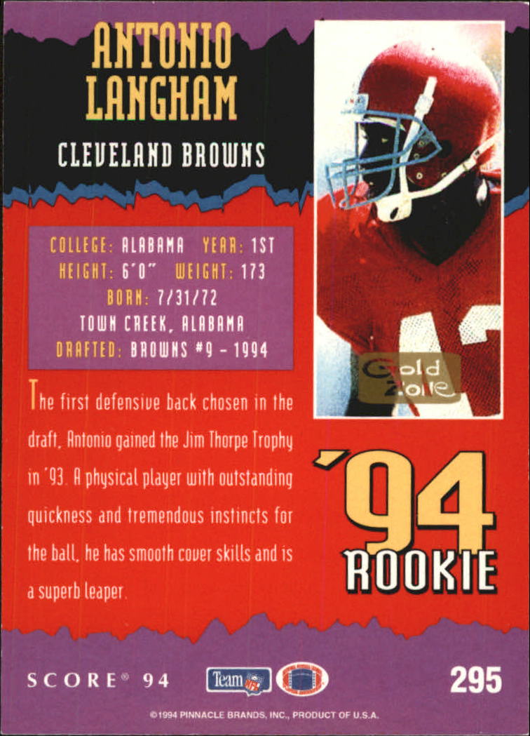 1994 Score Football "Gold Zone" Parallel Cards - Picture 165 of 189