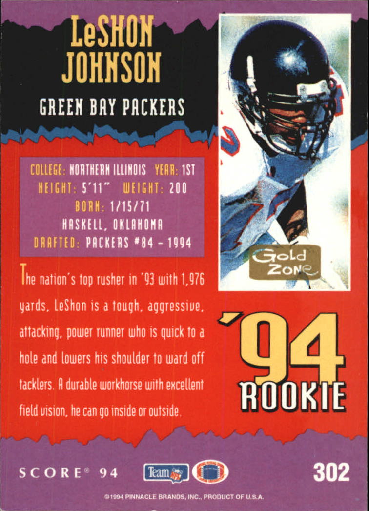 1994 Score Football "Gold Zone" Parallel Cards - Picture 169 of 189