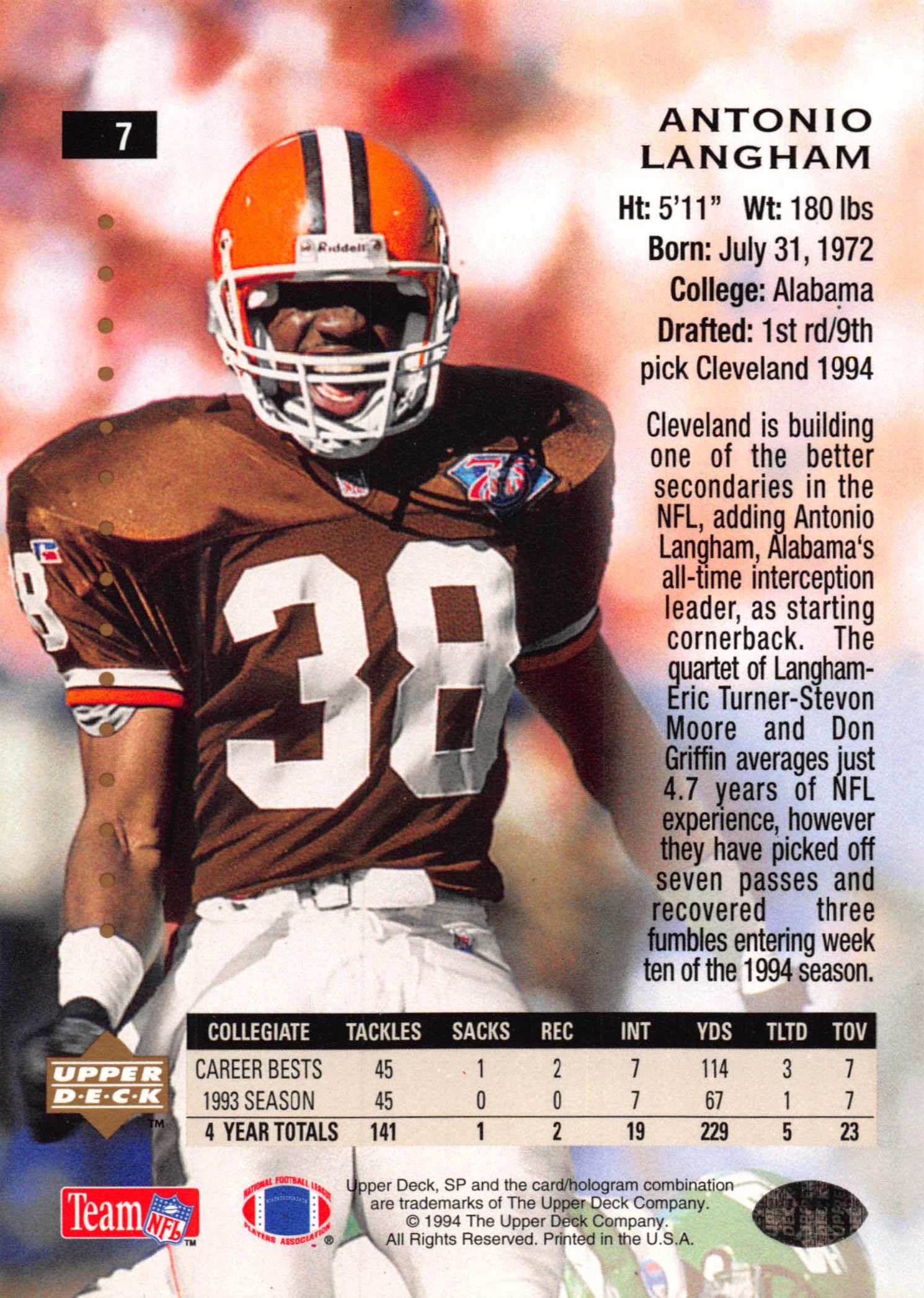 1994 SP (Upper Deck) Football "Main Set" Cards #1 to #200 Rookies and Veterans - Picture 12 of 393