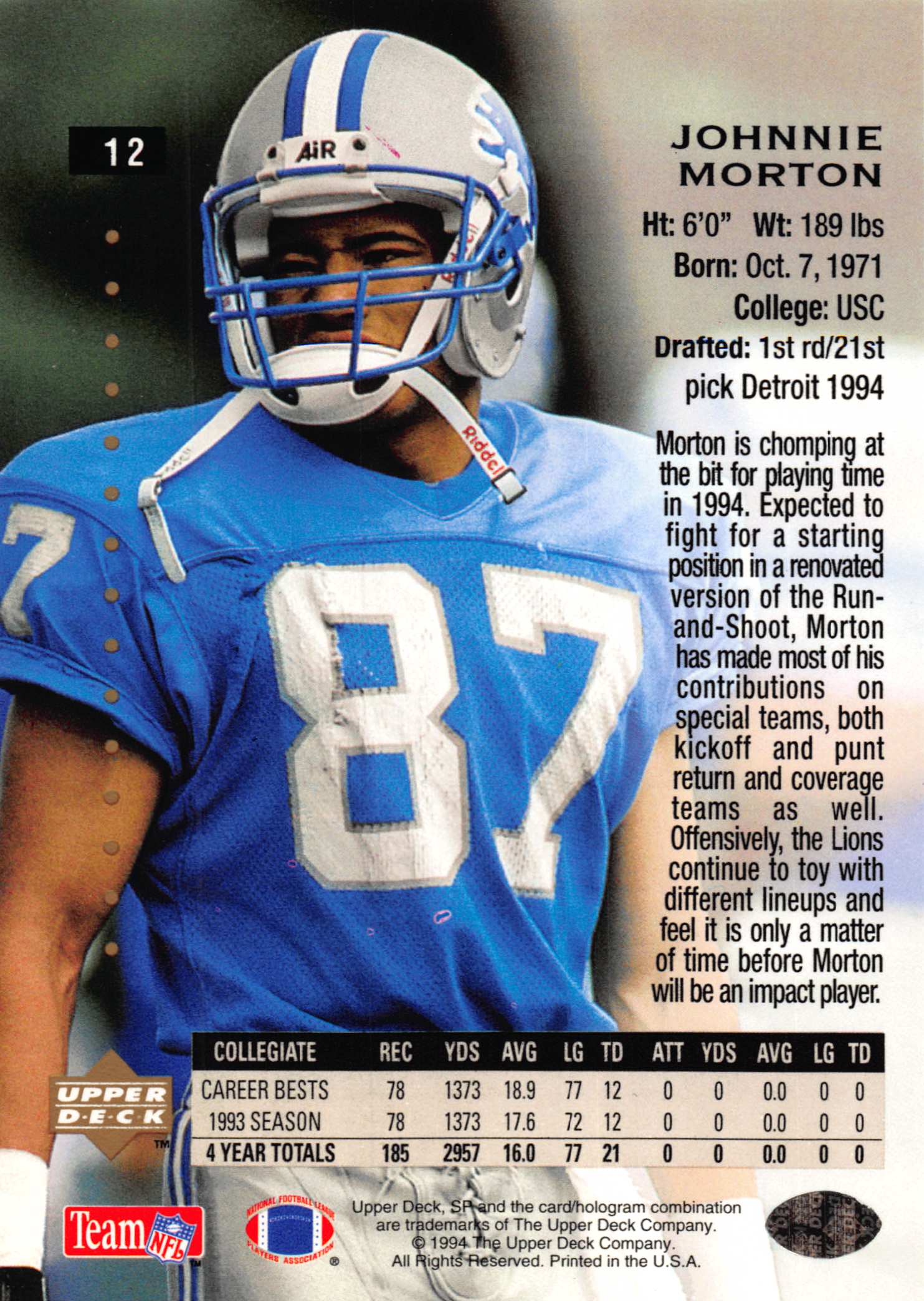 1994 SP (Upper Deck) Football "Main Set" Cards #1 to #200 Rookies and Veterans - Picture 22 of 393