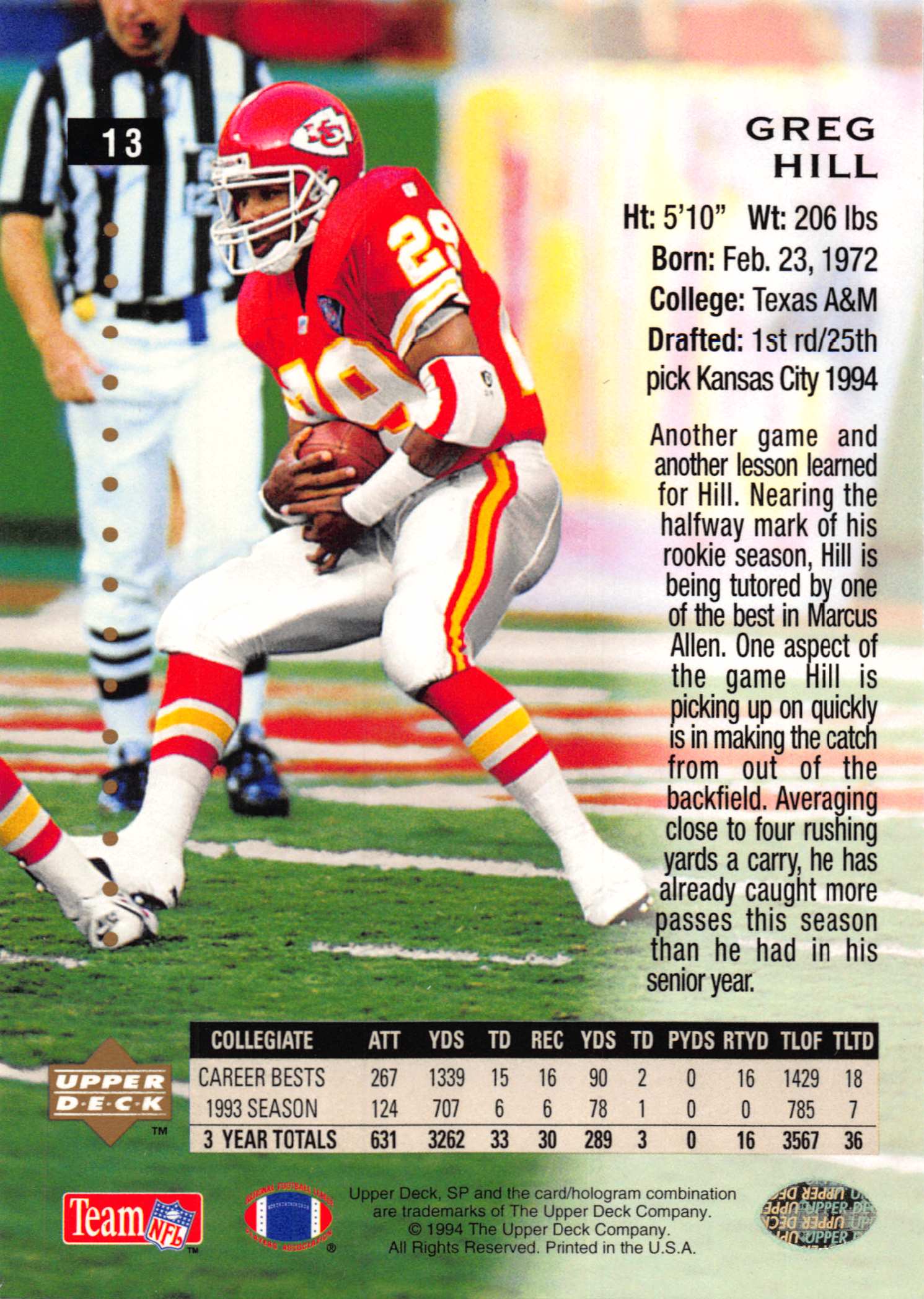 1994 SP (Upper Deck) Football "Main Set" Cards #1 to #200 Rookies and Veterans - Picture 24 of 393