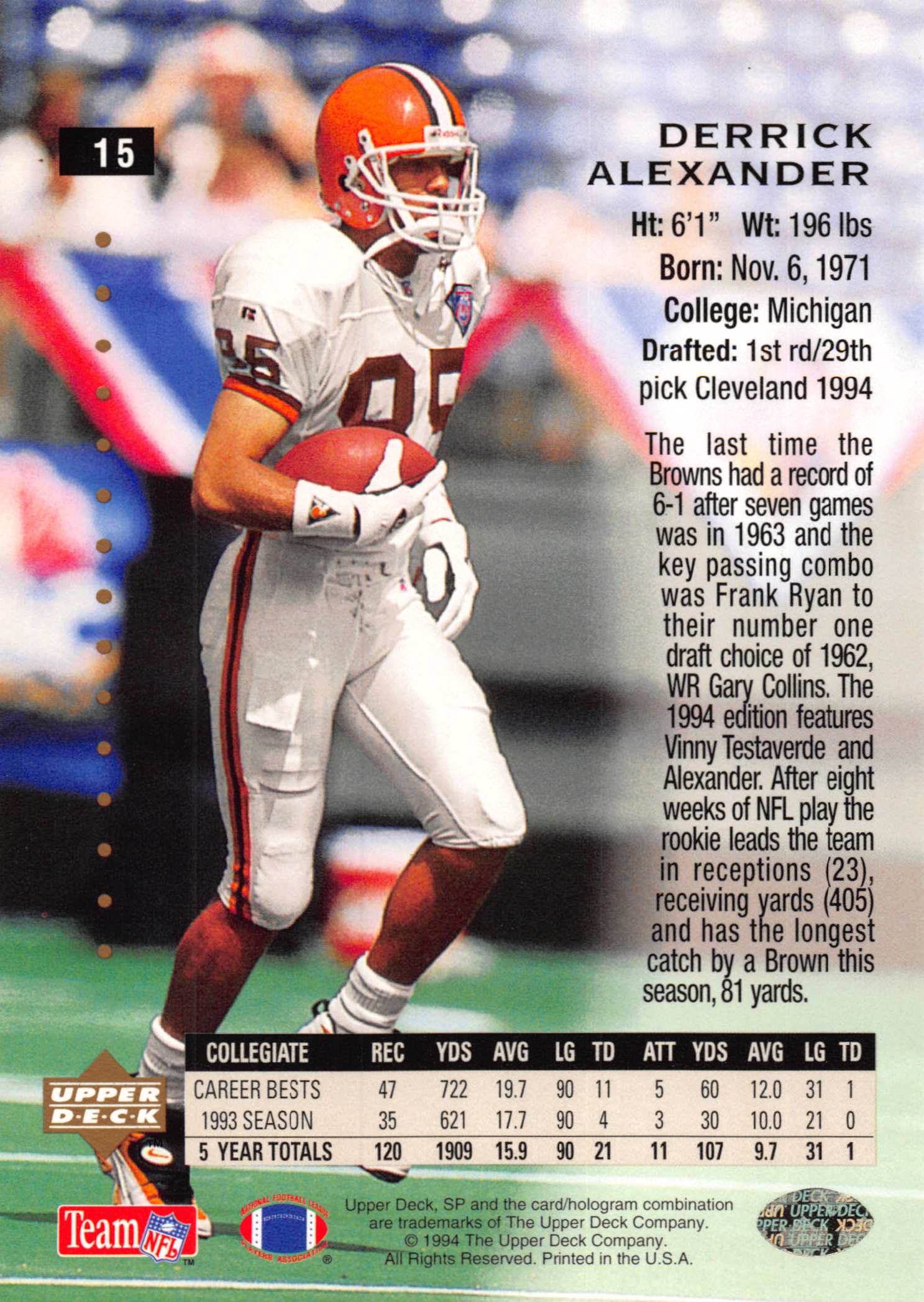 1994 SP (Upper Deck) Football "Main Set" Cards #1 to #200 Rookies and Veterans - Picture 28 of 393