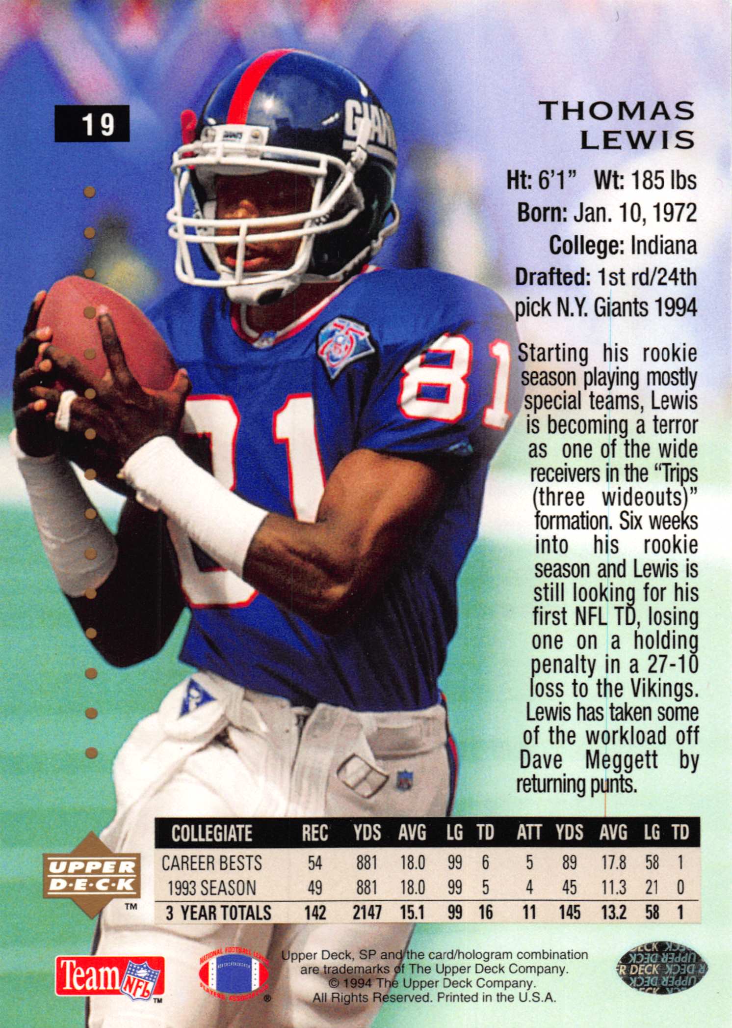 1994 SP (Upper Deck) Football "Main Set" Cards #1 to #200 Rookies and Veterans - Picture 34 of 393