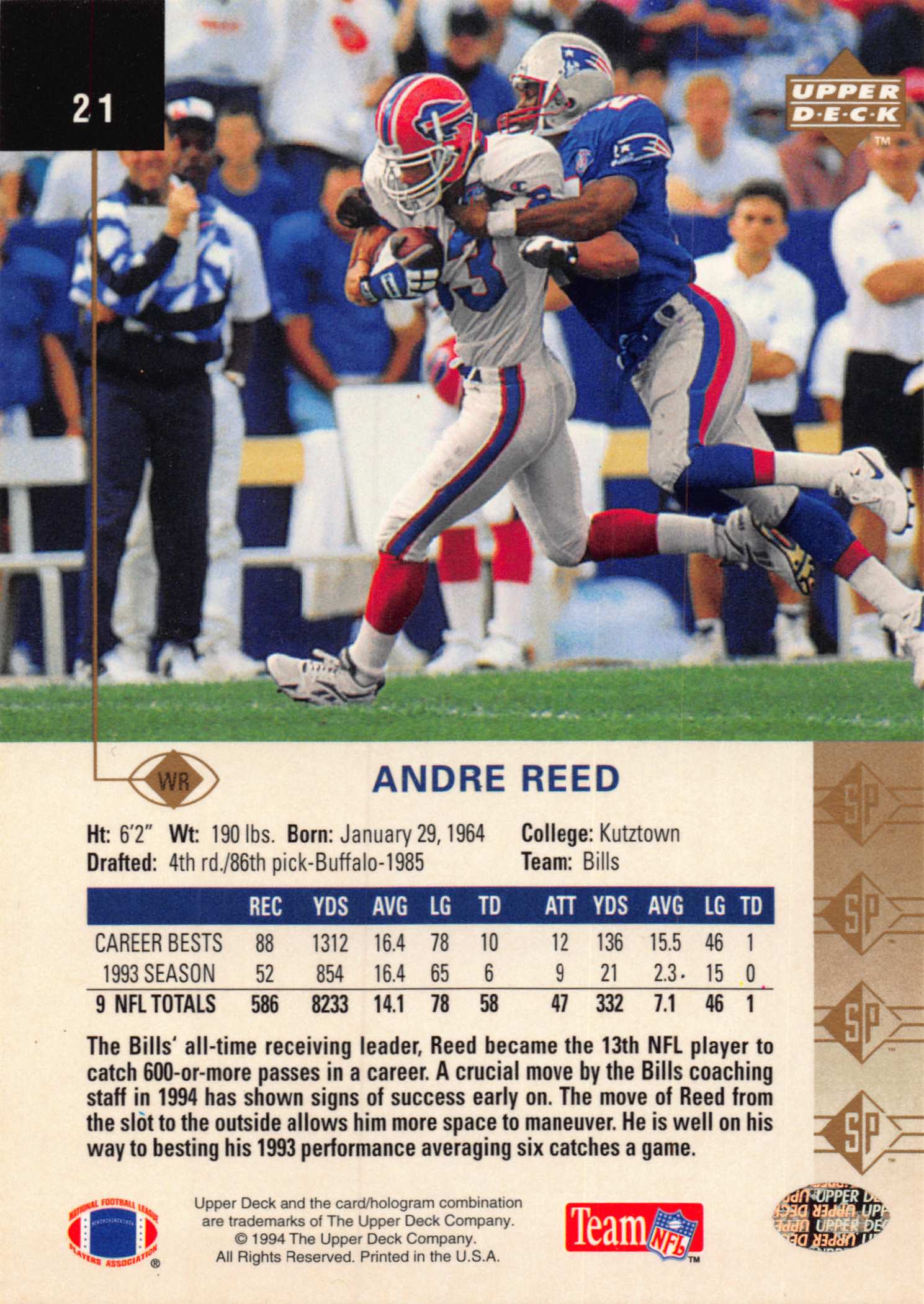1994 SP (Upper Deck) Football "Main Set" Cards #1 to #200 Rookies and Veterans - Picture 38 of 393