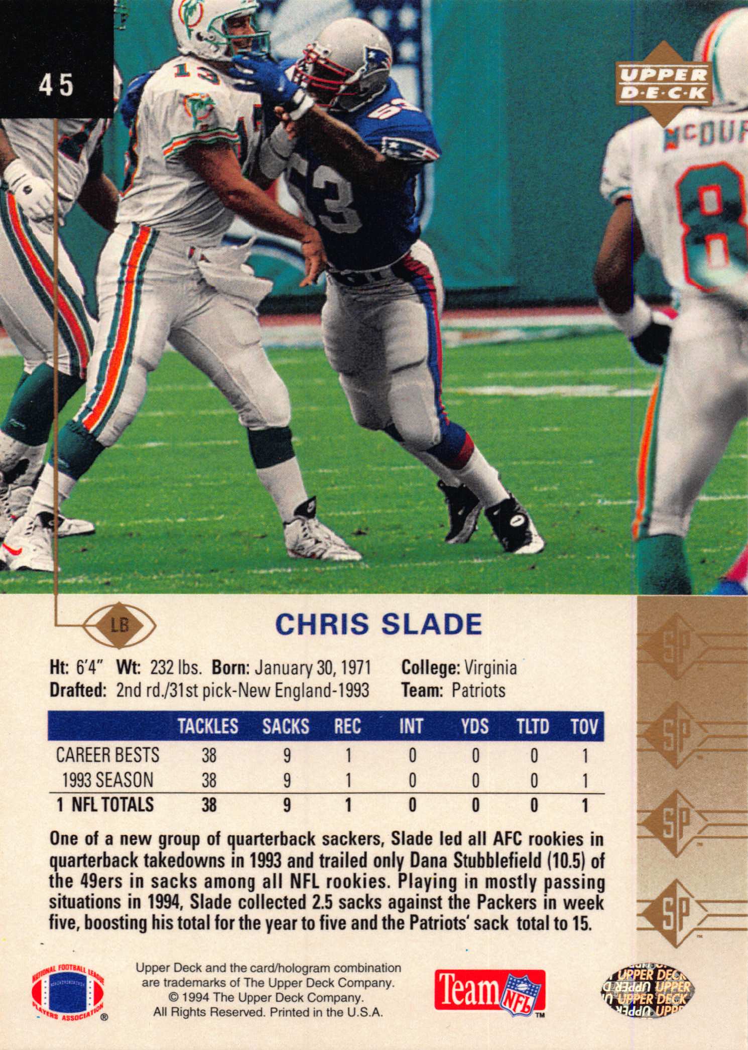 1994 SP (Upper Deck) Football "Main Set" Cards #1 to #200 Rookies and Veterans - Picture 86 of 393