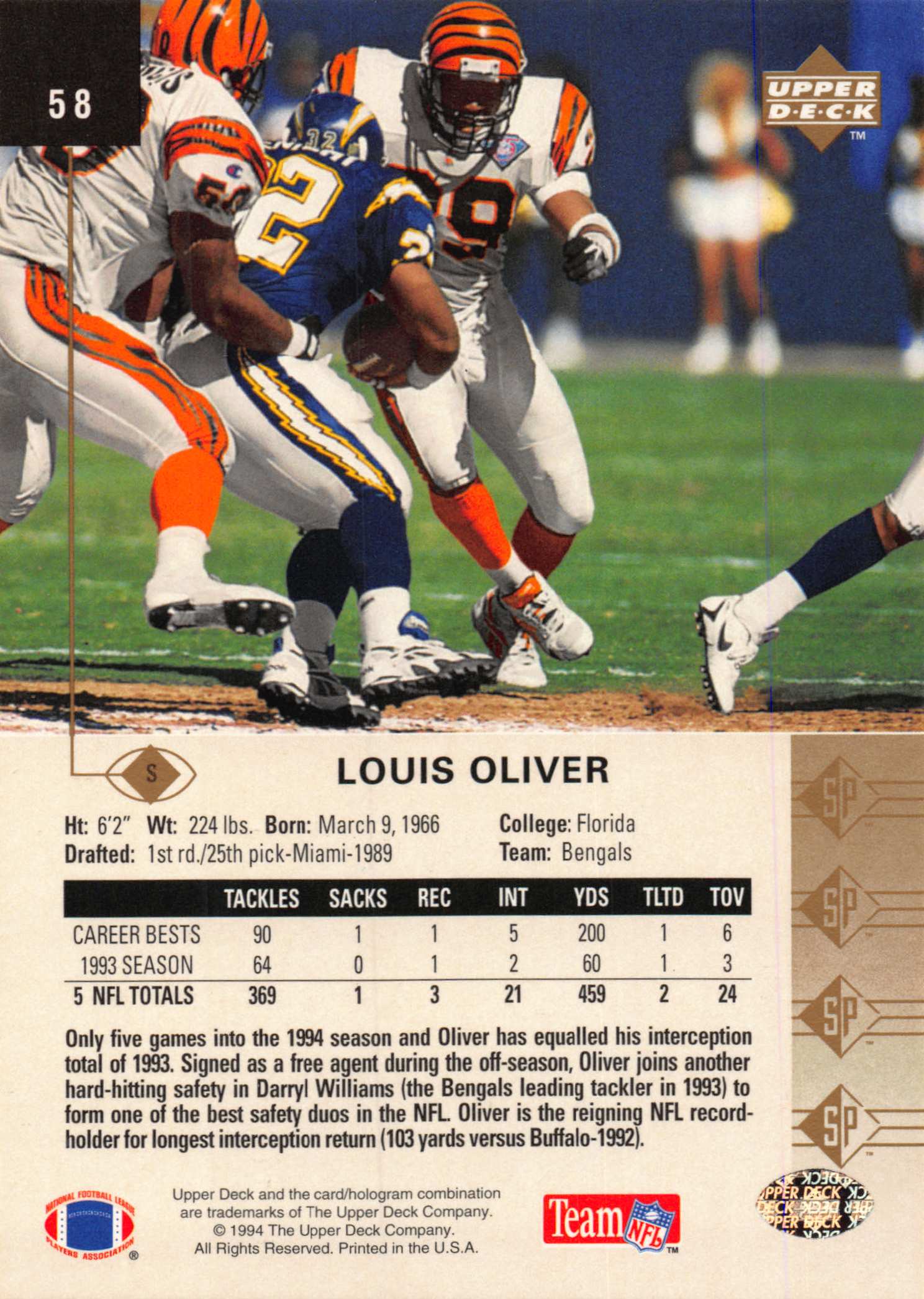 1994 SP (Upper Deck) Football "Main Set" Cards #1 to #200 Rookies and Veterans - Picture 111 of 393