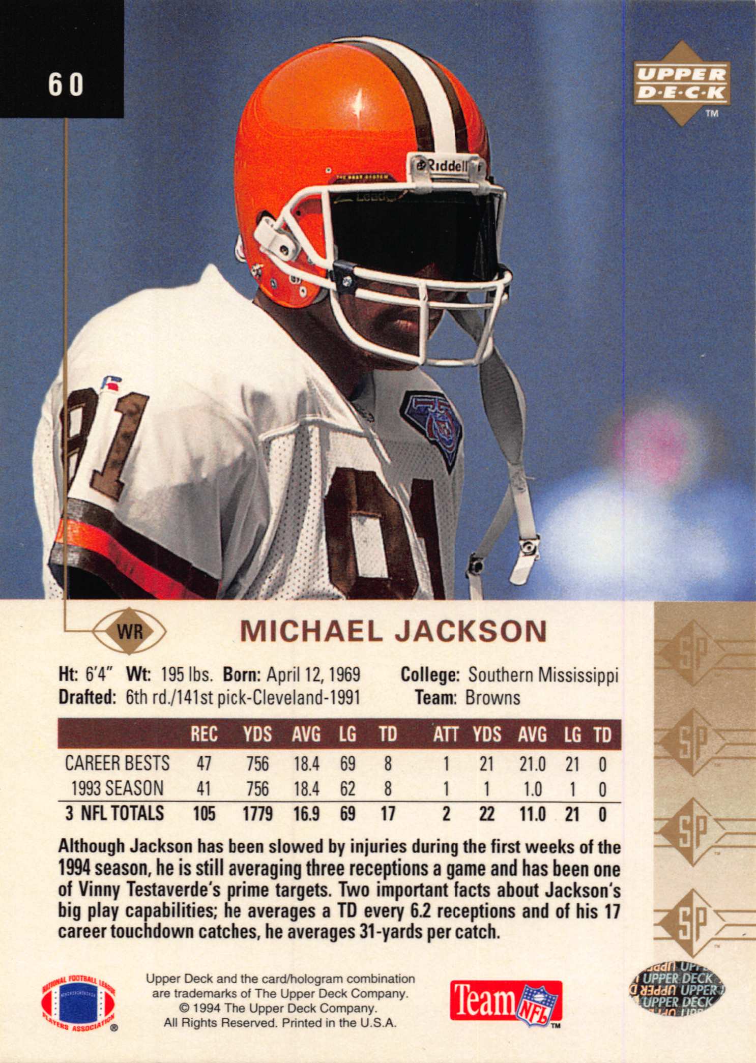 1994 SP (Upper Deck) Football "Main Set" Cards #1 to #200 Rookies and Veterans - Picture 115 of 393