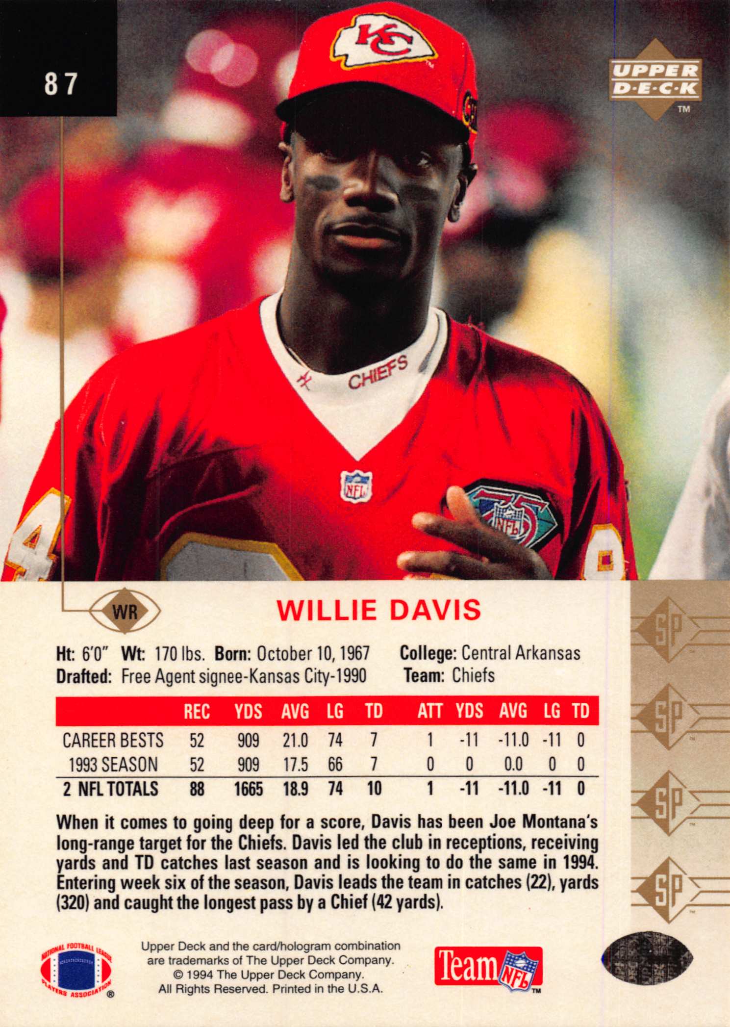 1994 SP (Upper Deck) Football "Main Set" Cards #1 to #200 Rookies and Veterans - Picture 169 of 393