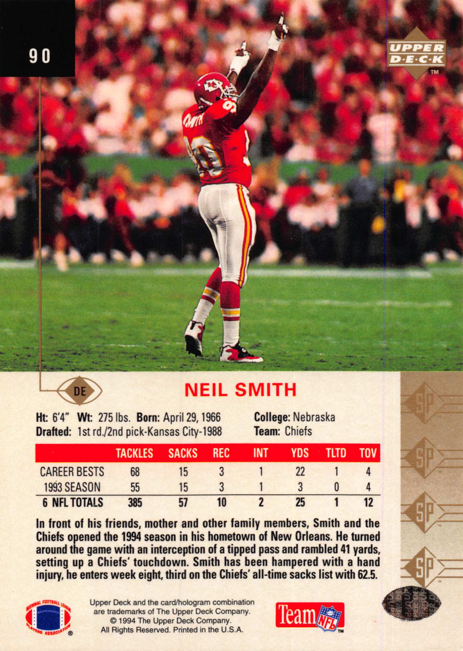 1994 SP (Upper Deck) Football "Main Set" Cards #1 to #200 Rookies and Veterans - Picture 175 of 393