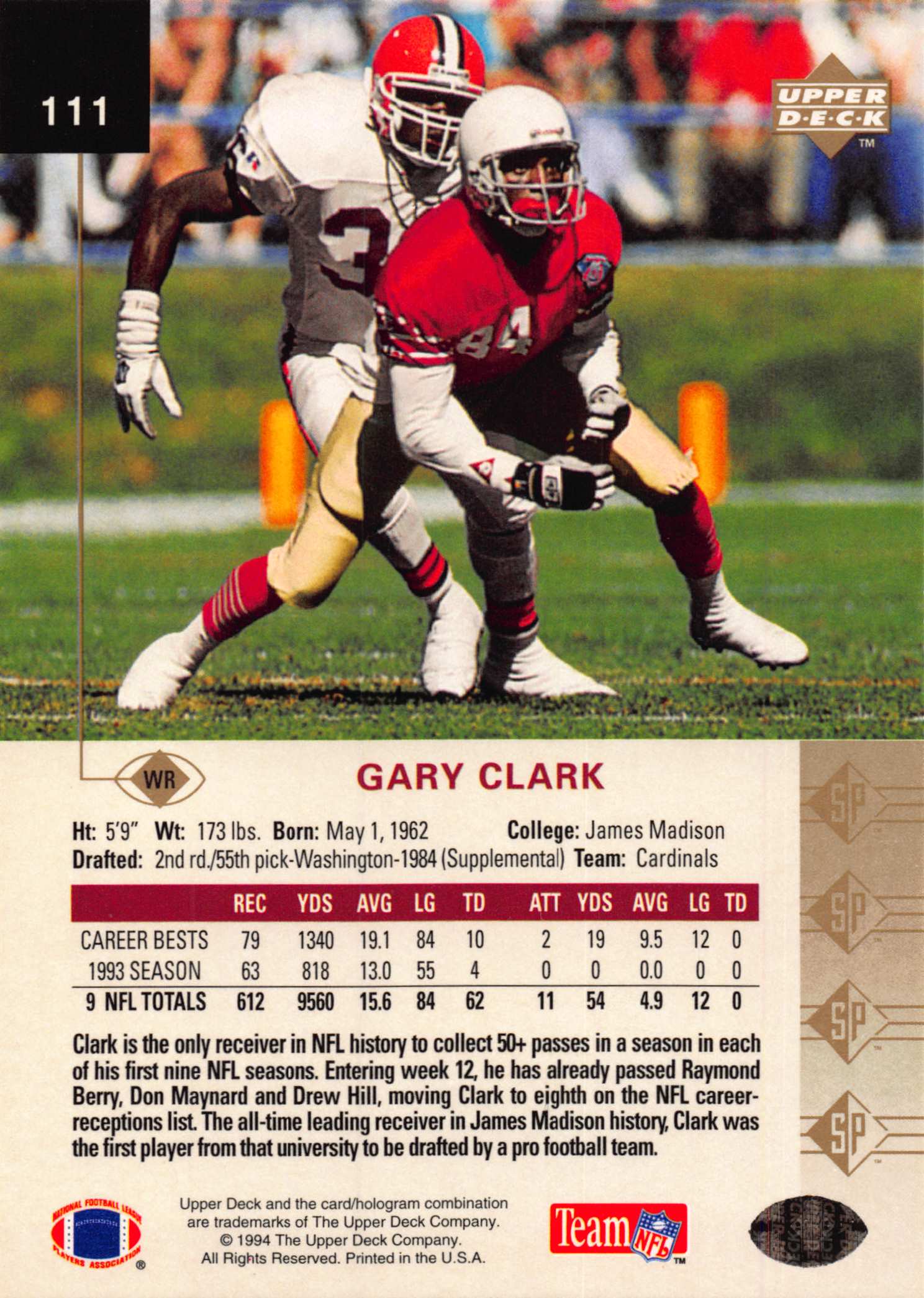 1994 SP (Upper Deck) Football "Main Set" Cards #1 to #200 Rookies and Veterans - Picture 215 of 393