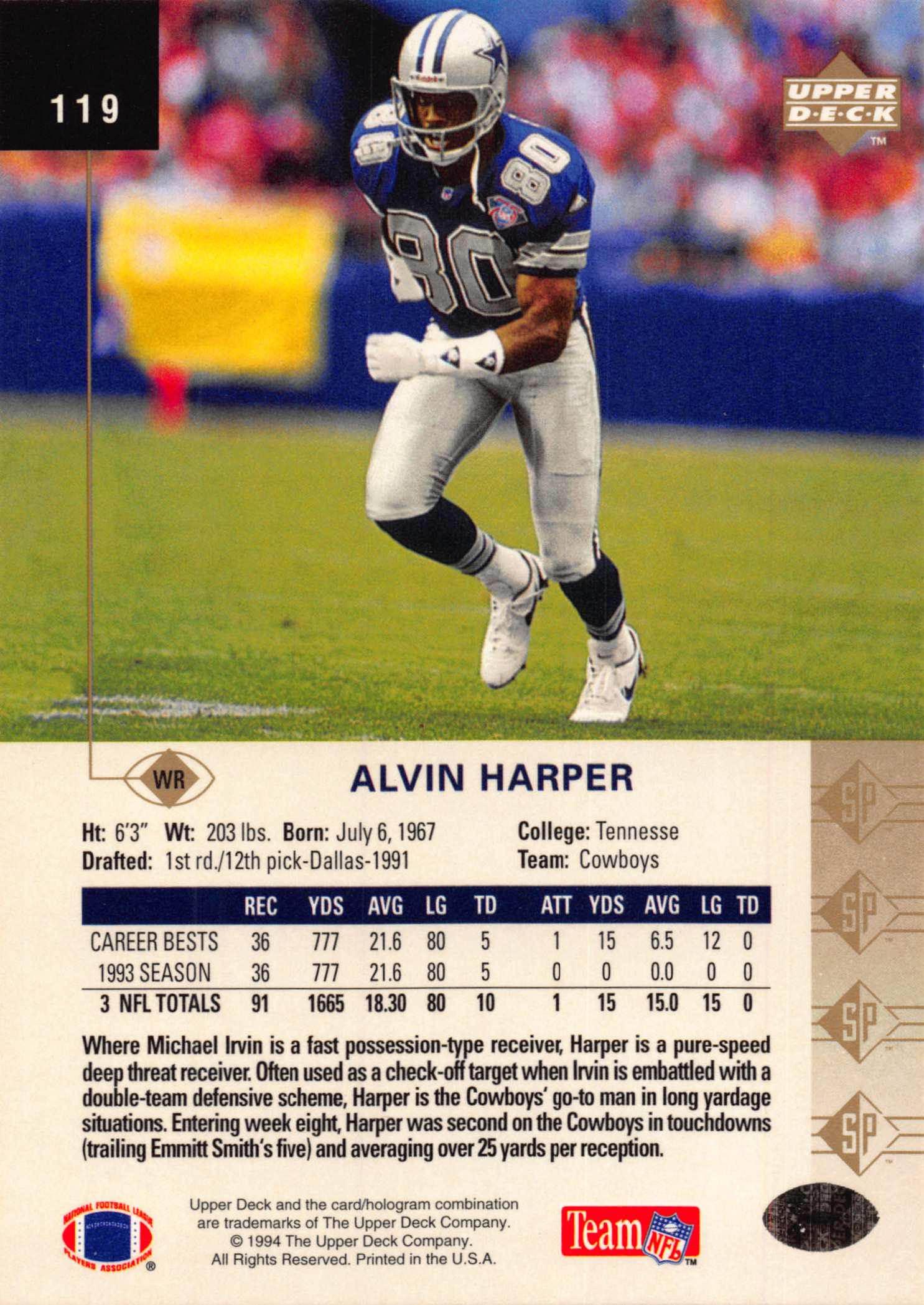 1994 SP (Upper Deck) Football "Main Set" Cards #1 to #200 Rookies and Veterans - Picture 231 of 393